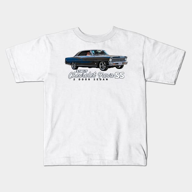 1967 Chevrolet Nova SS 2 Door Sedan Kids T-Shirt by Gestalt Imagery